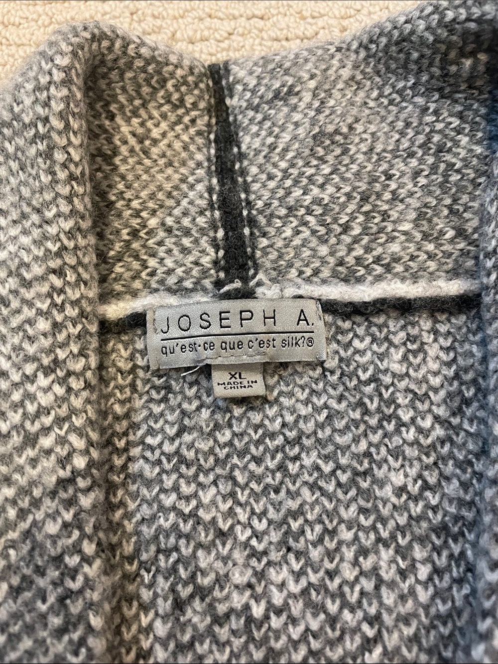 Joseph A. Women’s Marled Gray Knit Shawl Cardigan - Picture 2 of 4